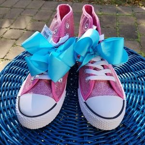 JoJo Siwa Glitter Bow Sneakers, Size 3